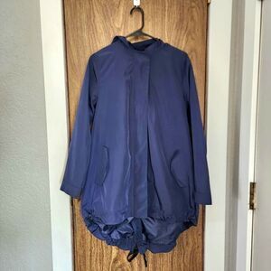Chicos Womens Hooded Rain Jacket adjustable cinched Waist Size 00